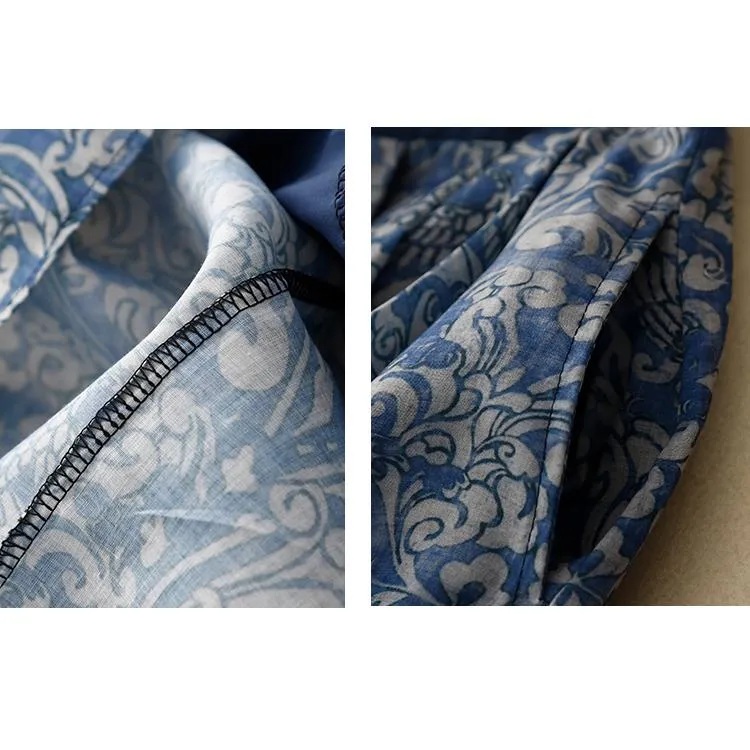 Floral Print Artistic Midi A-Line Mid-Waist Retro Skirt