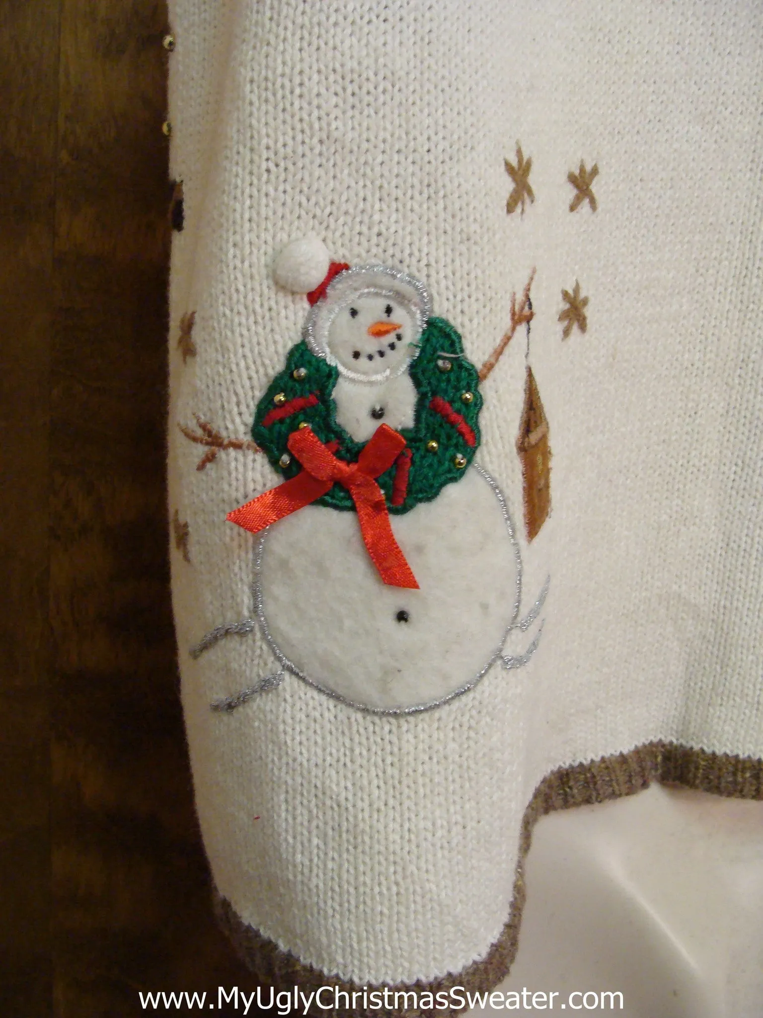 Funny Cute Light Up Ugly Xmas Sweater Vest with Pom Poms