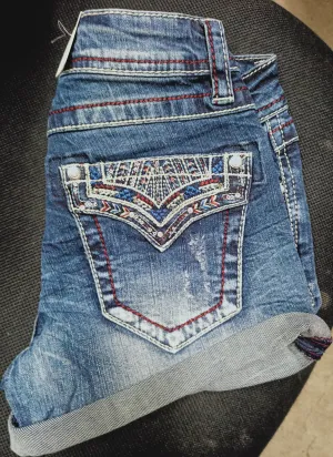 Grace in LA Ladies Denim Shorts - JHW-81509
