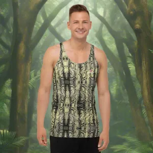 Green Python Best Tank Top, Snake Skin Print Premium Best Men's Tank Tops - Made in USA/EU/MX
