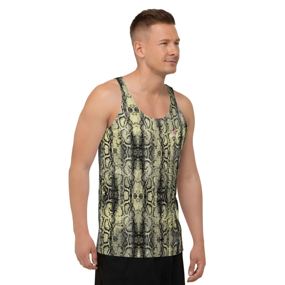 Green Python Best Tank Top, Snake Skin Print Premium Best Men's Tank Tops - Made in USA/EU/MX