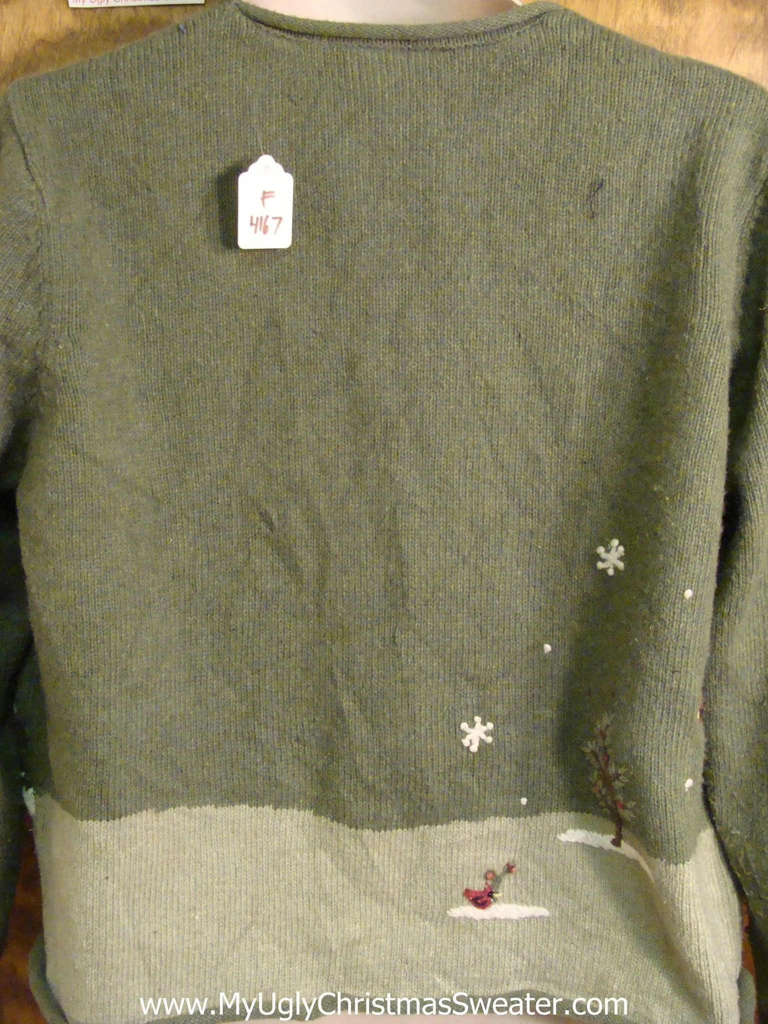 Green Winter Wonderland with Snowman Christmas Sweater