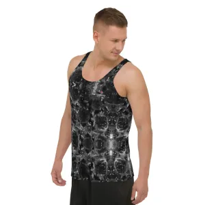 Grey Floral Unisex Tank Top, Floral Rose Abstract Men's or Women's Tanks-Made in USA/EU/MX