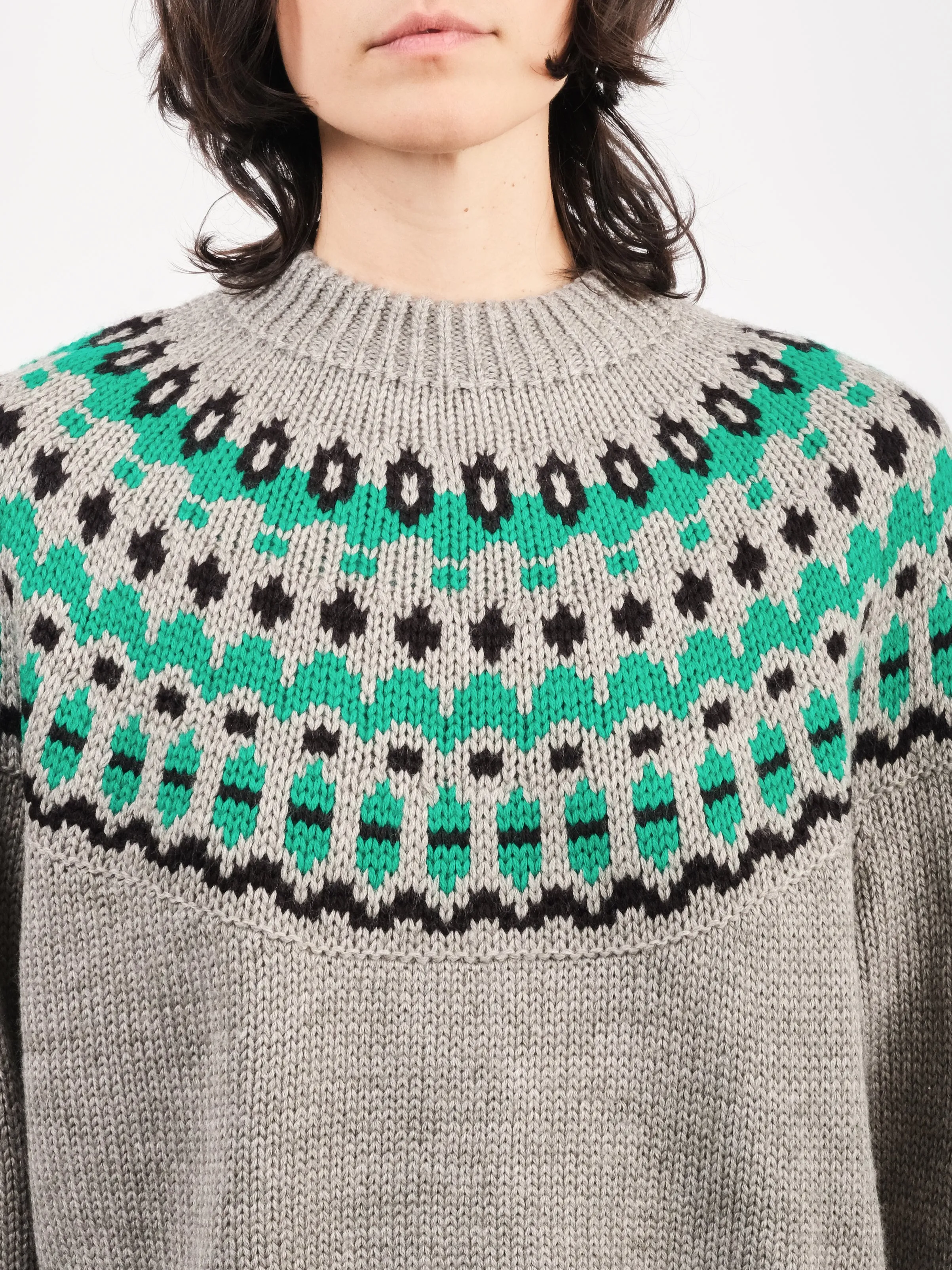 Grey/Green Cardiff Sweater