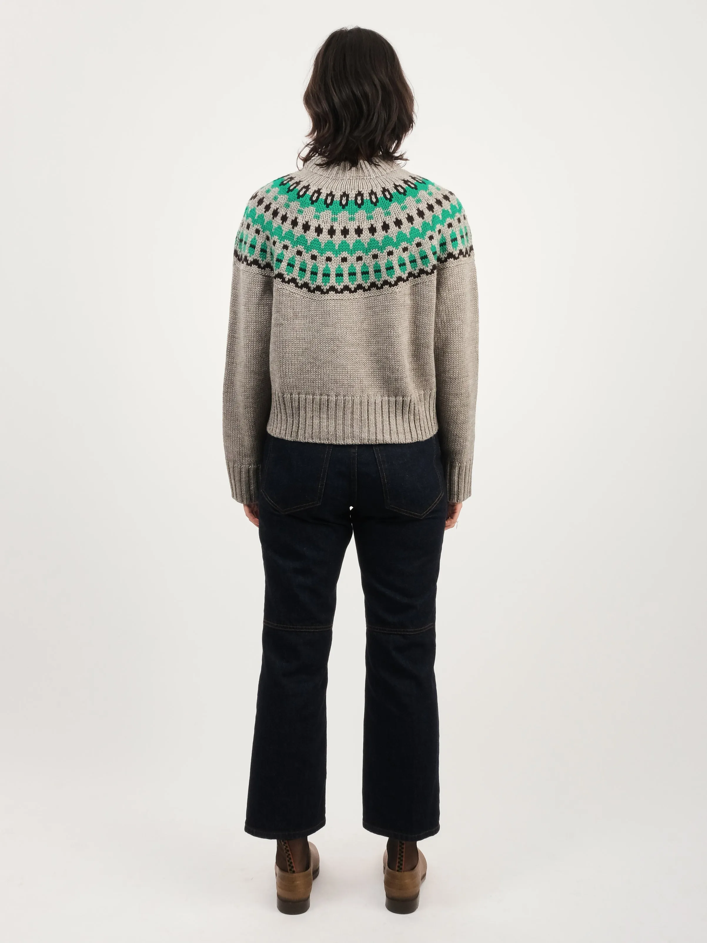 Grey/Green Cardiff Sweater
