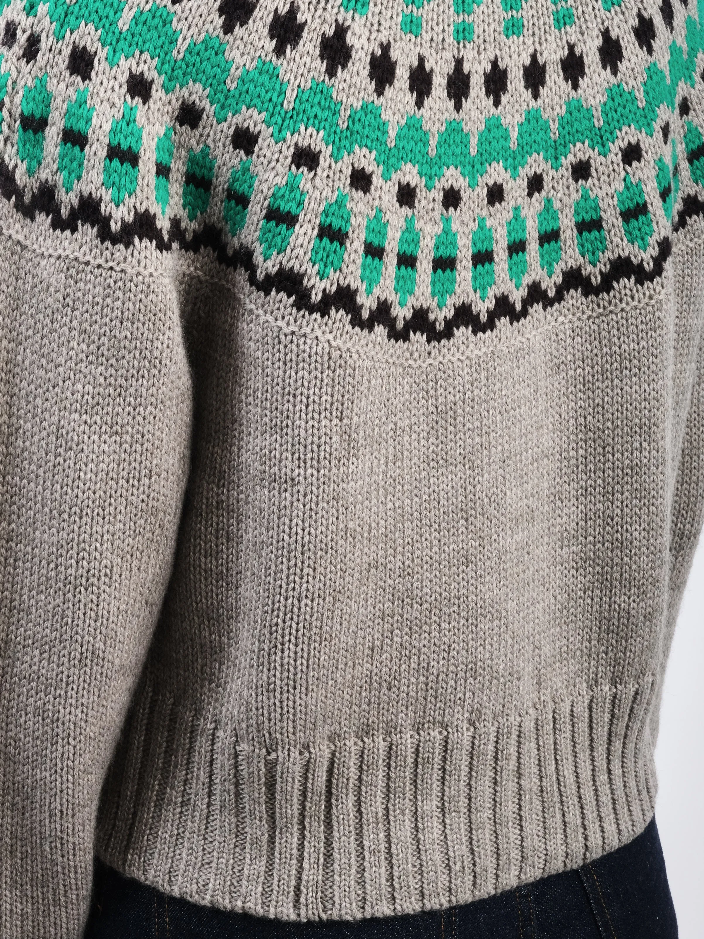 Grey/Green Cardiff Sweater