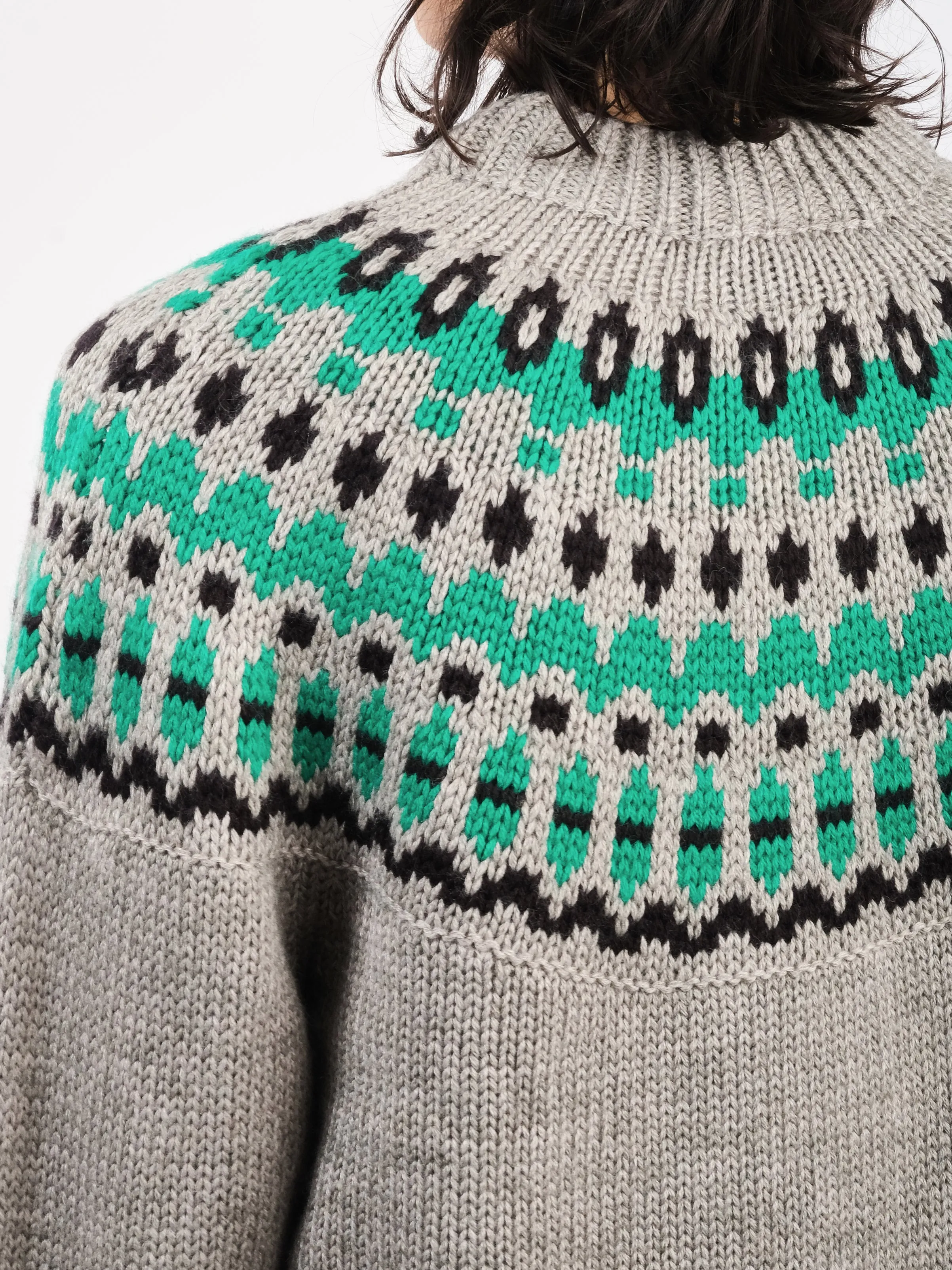 Grey/Green Cardiff Sweater