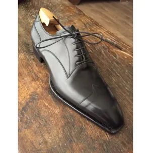 Handmade Mens Black Formal Shoes, Men Black Tuxedo Leather Shoes, Men Shoes