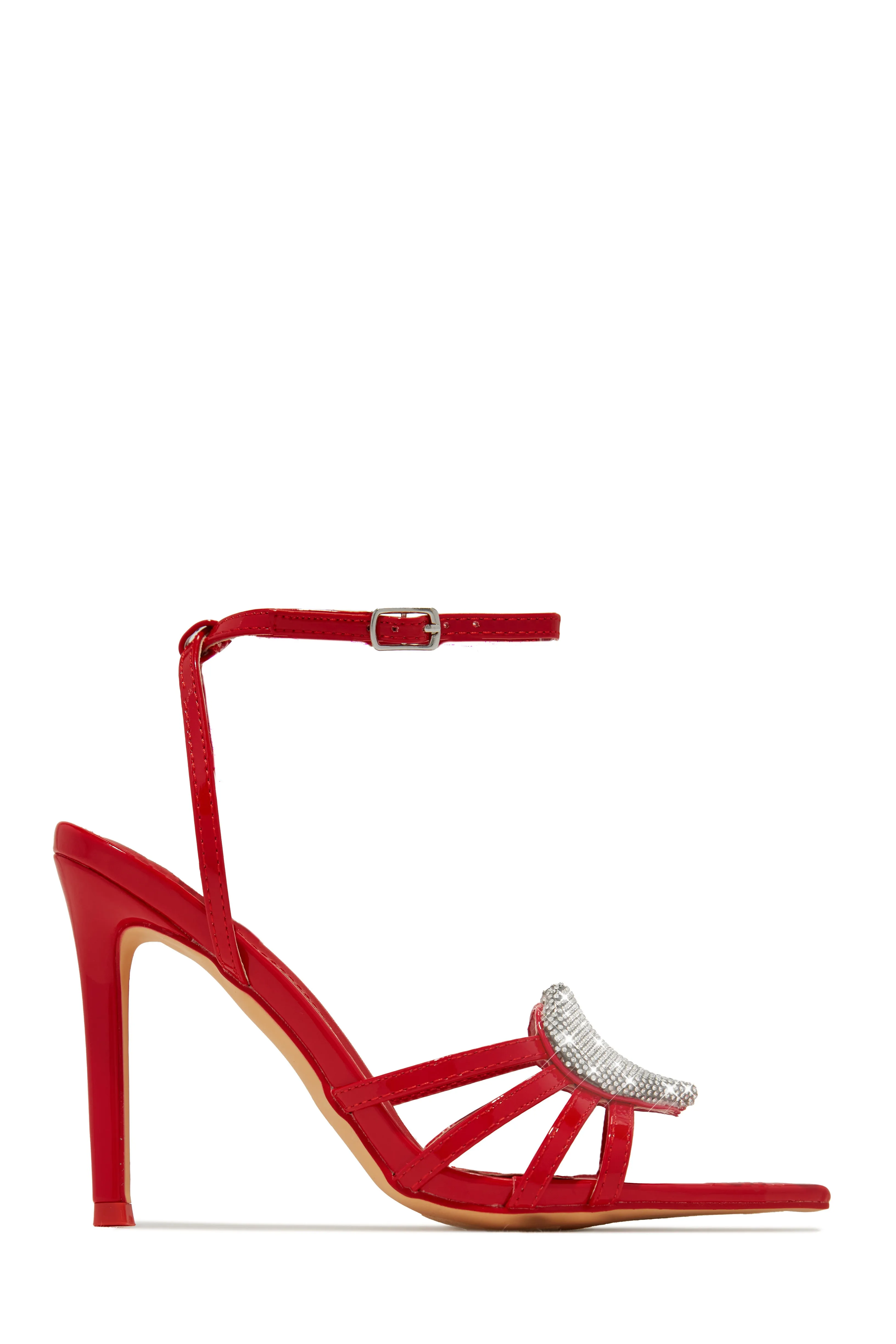 Heartbreaker Heart Embellished High Heels - Cream