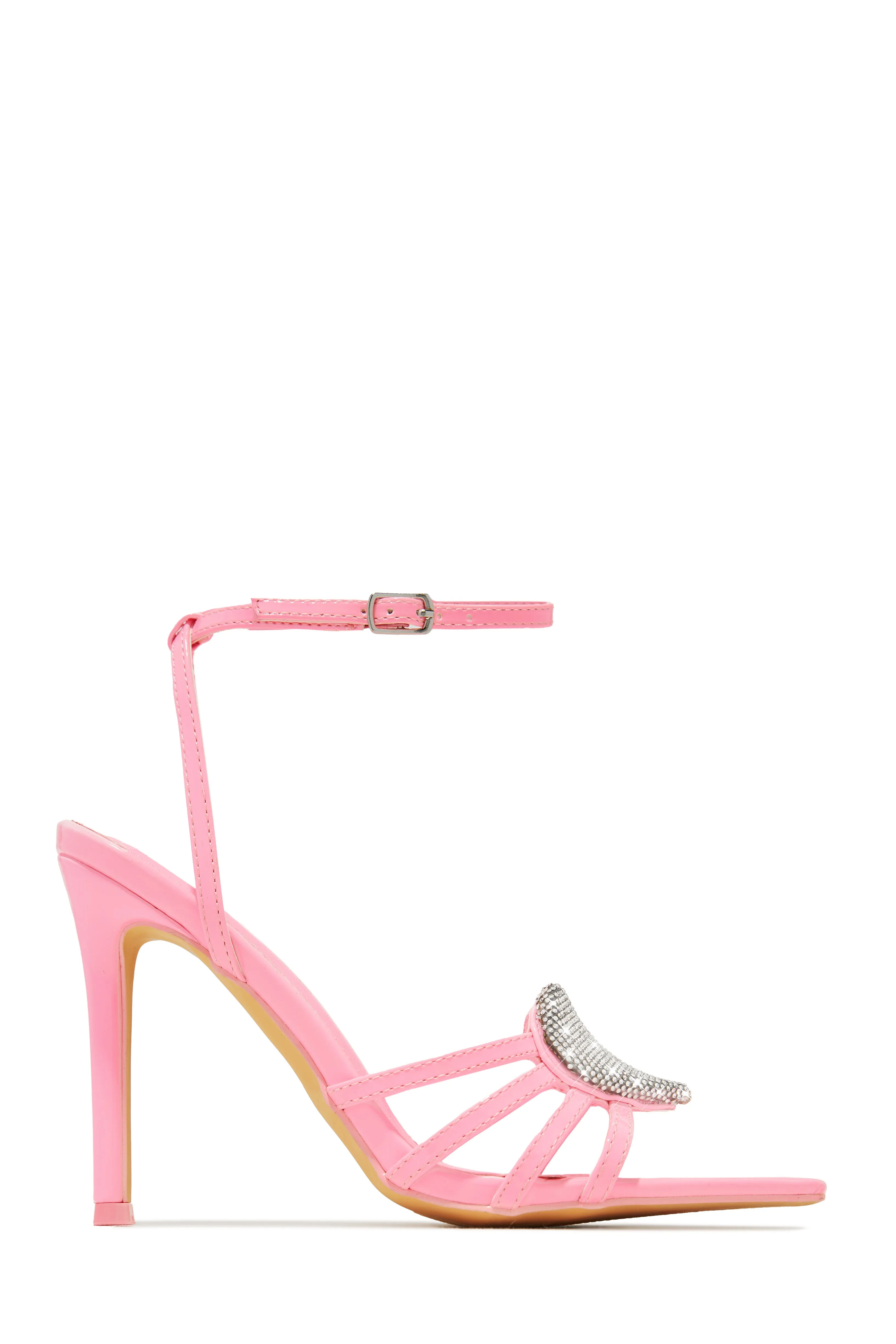 Heartbreaker Heart Embellished High Heels - Cream