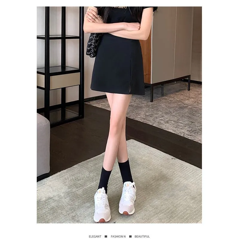 High-Waisted Zipper Split Slimming Bodycon Skirt