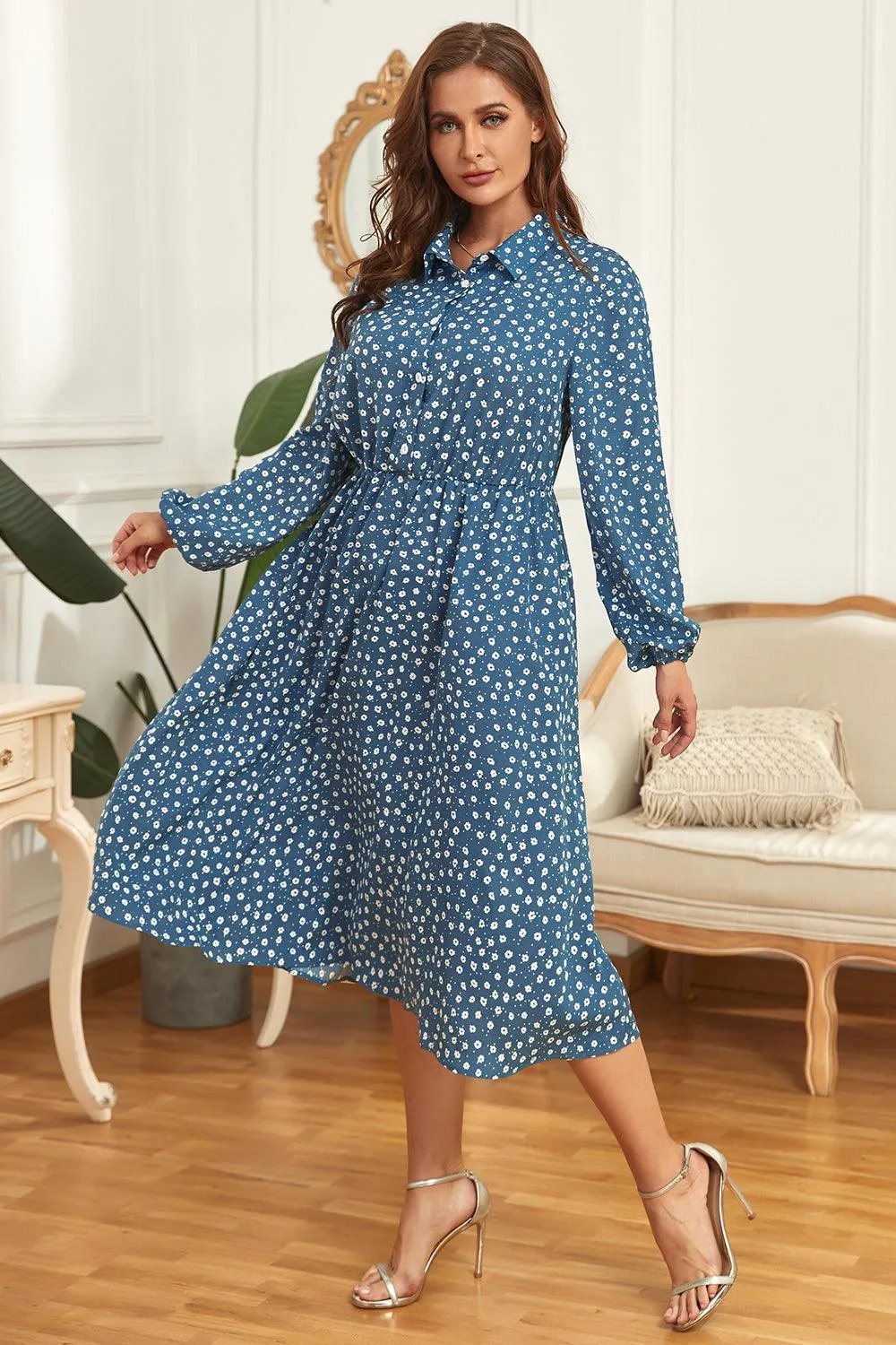 Honey Plus Size Long Sleeve dresses Shirt Dress