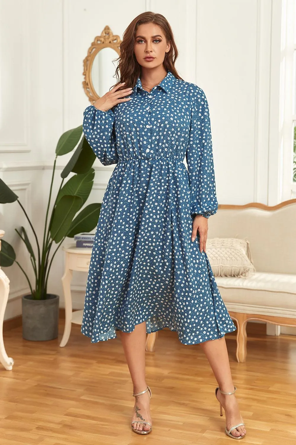 Honey Plus Size Long Sleeve dresses Shirt Dress