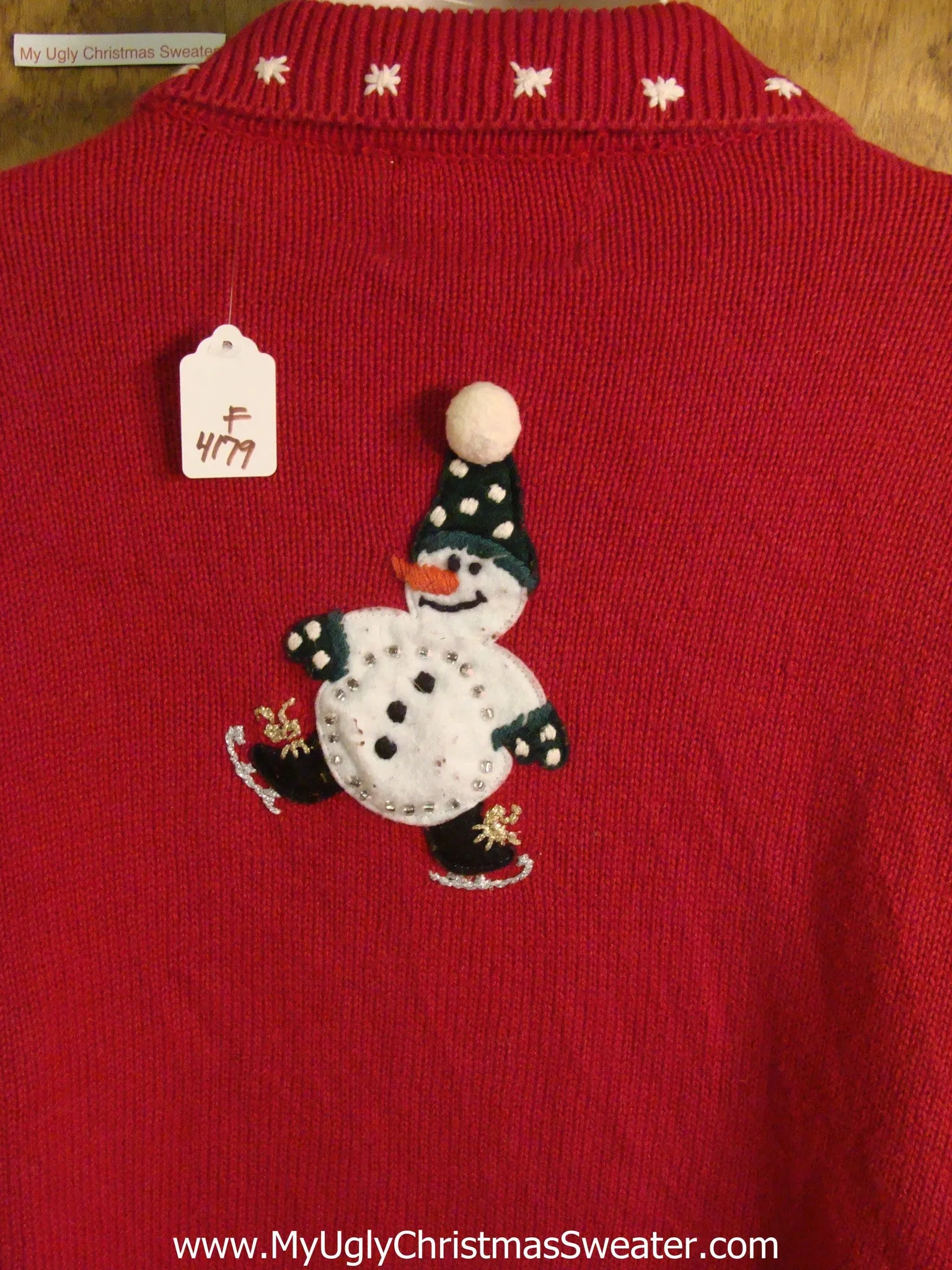 Ice Skating Snowmen Tacky Bad Christmas Sweater