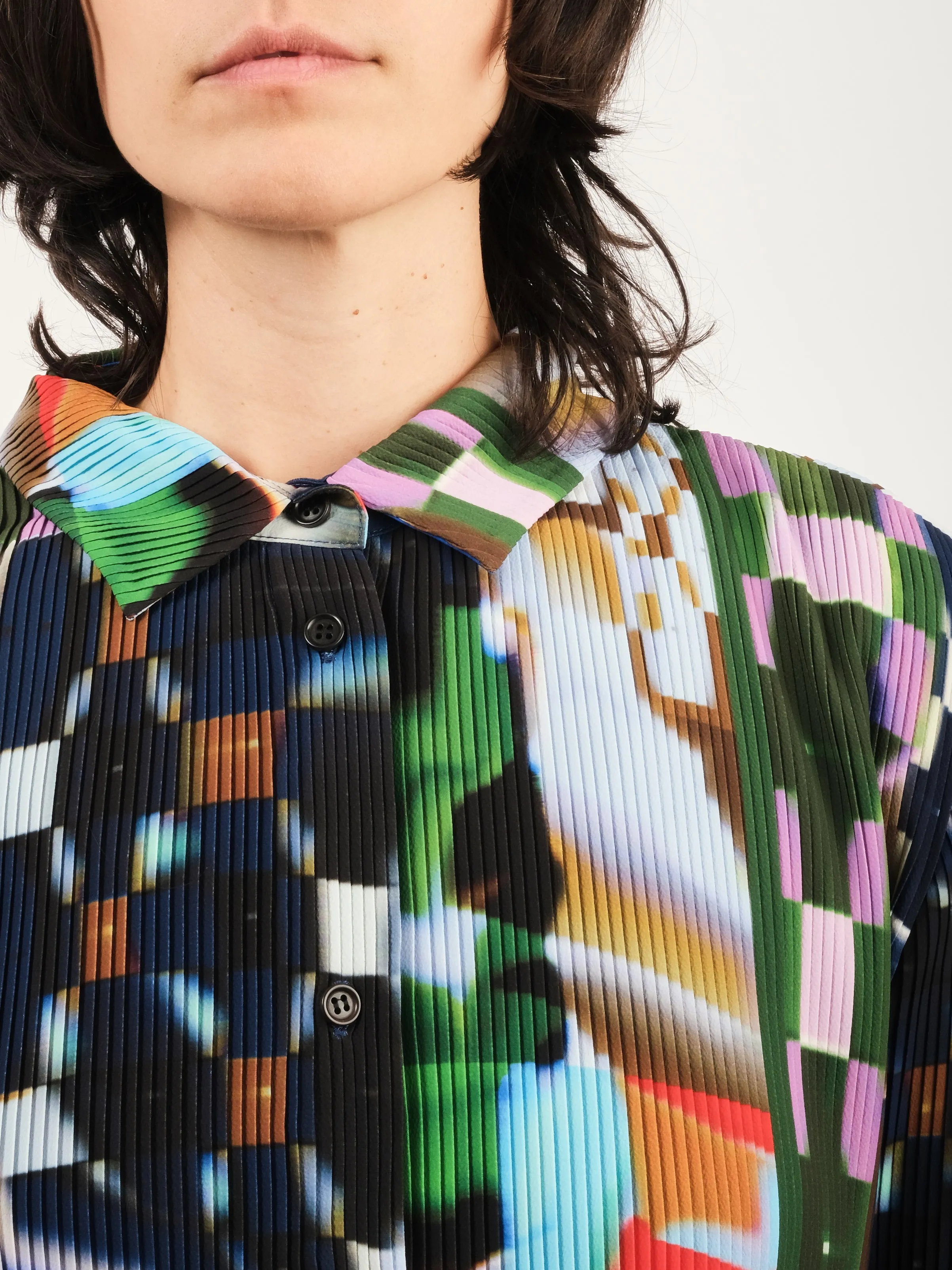 Kaleidoscope Tetris Knight Plisse Shirt