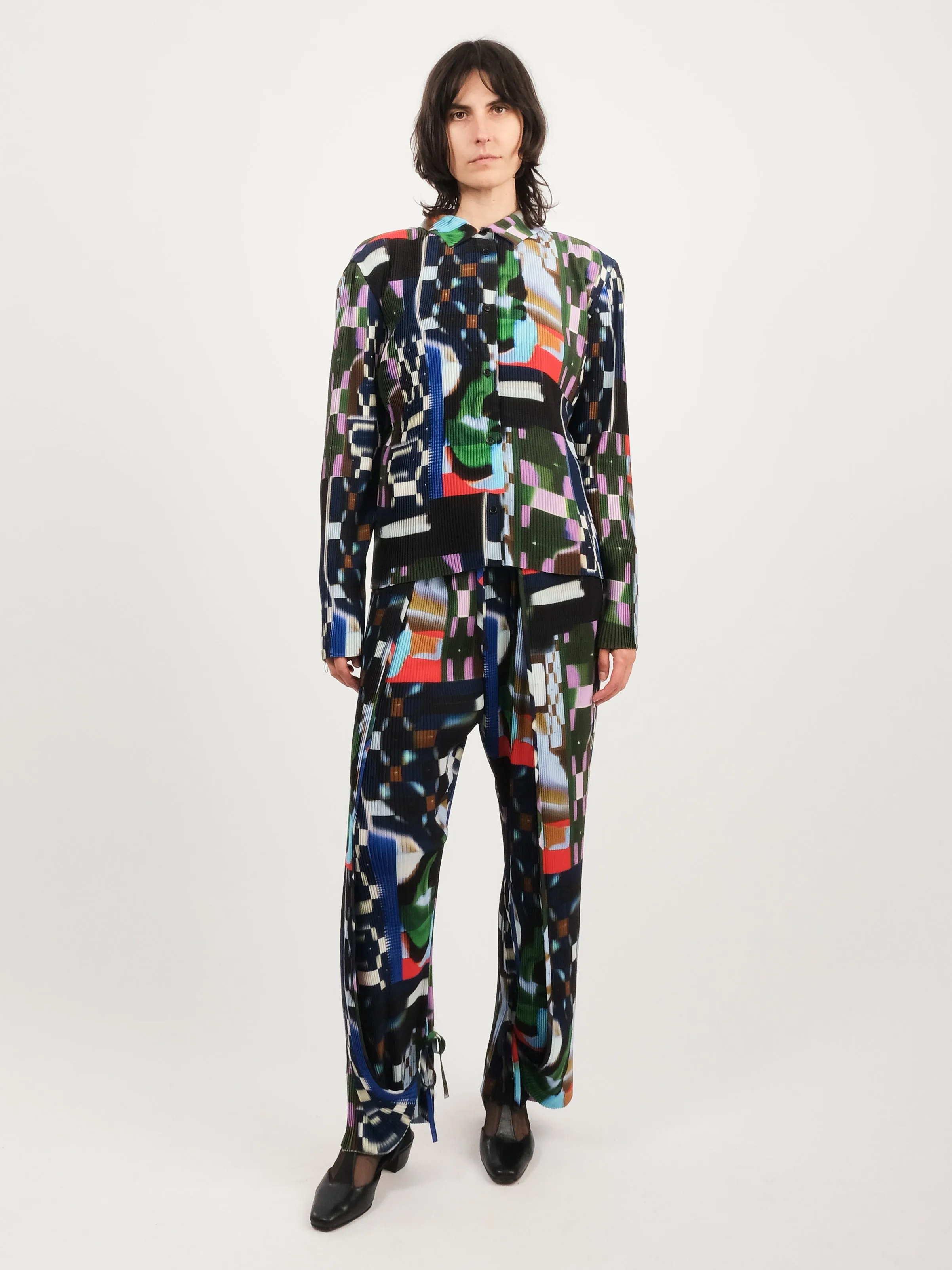 Kaleidoscope Tetris Knight Plisse Shirt