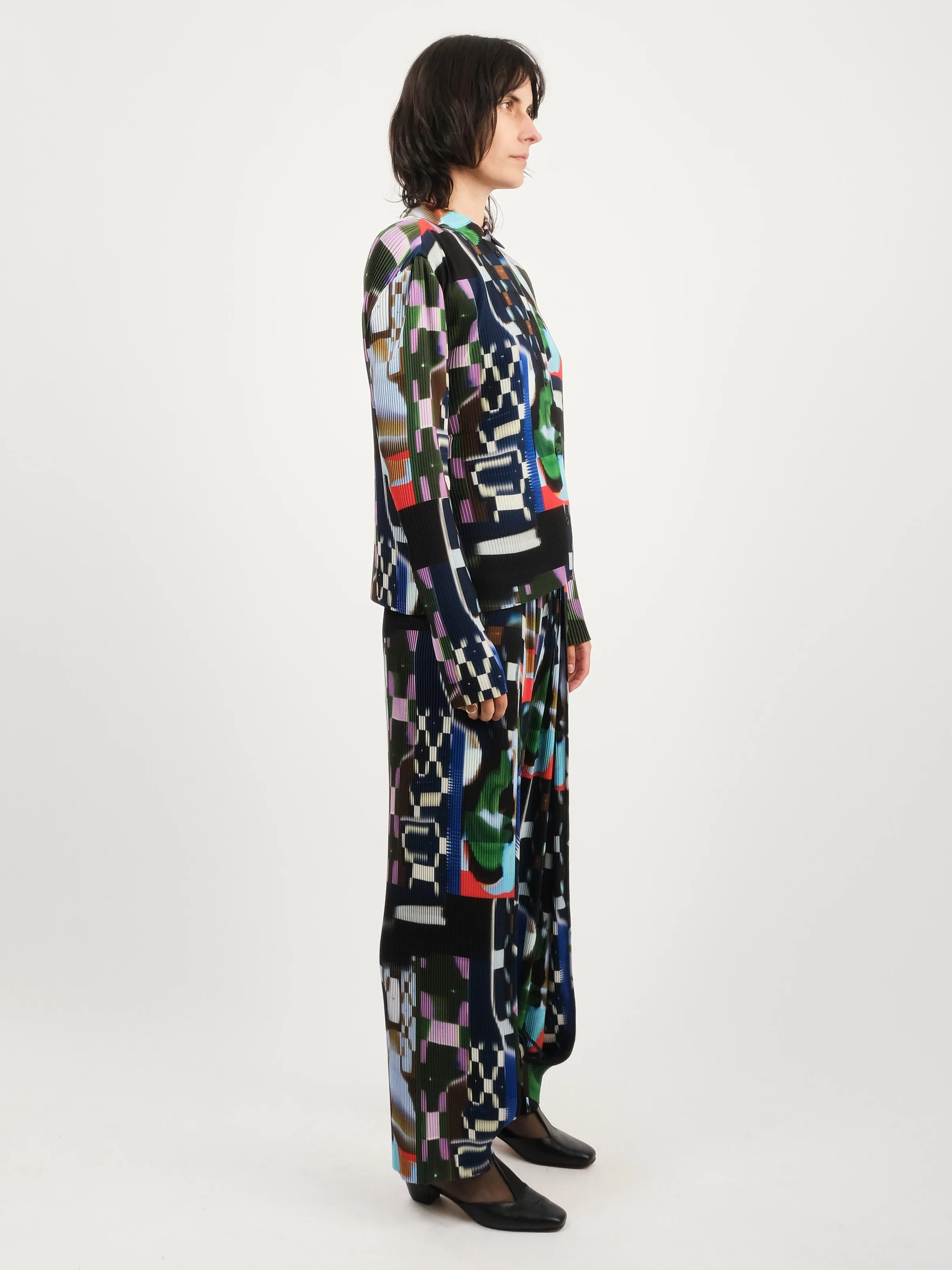 Kaleidoscope Tetris Knight Plisse Shirt