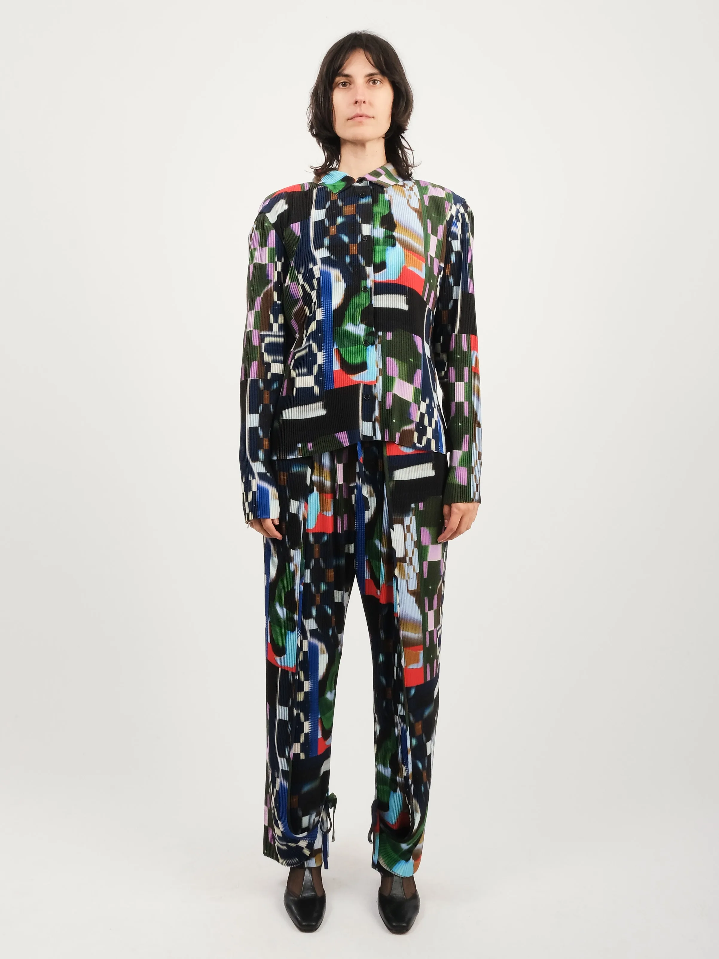 Kaleidoscope Tetris Knight Plisse Shirt