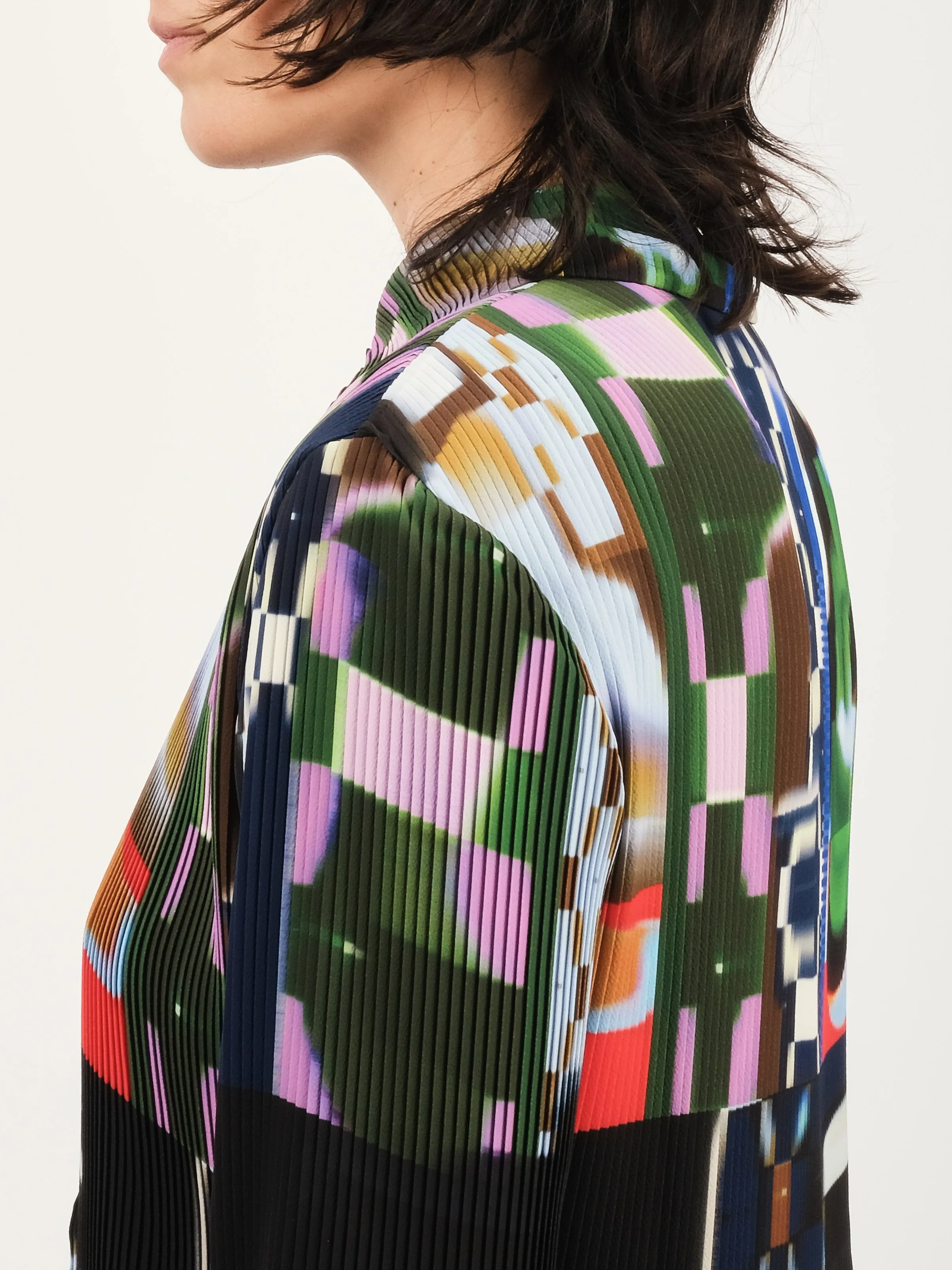 Kaleidoscope Tetris Knight Plisse Shirt