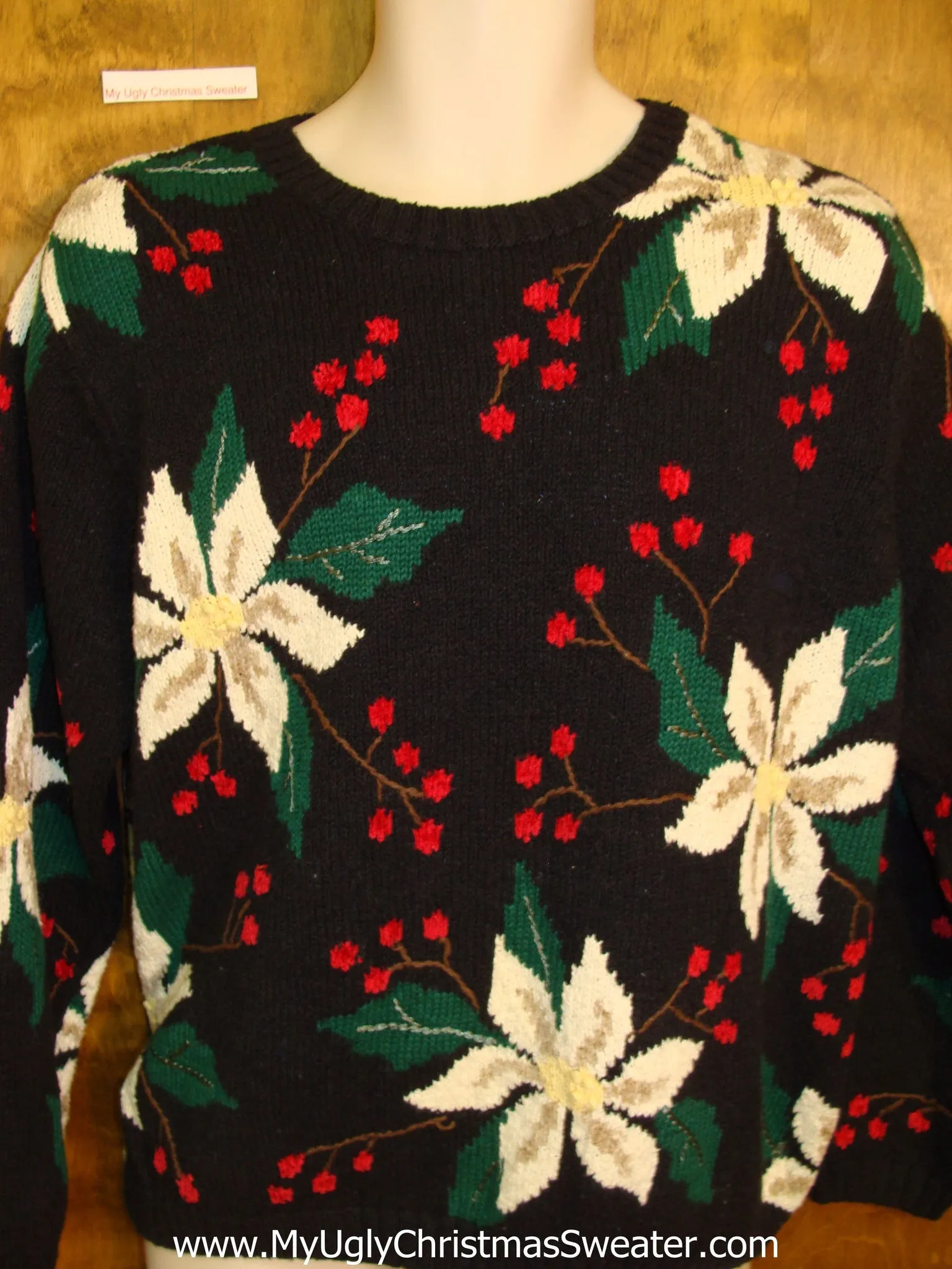 Killer Poinsettias Horrible Ugly Christmas Sweater Pullover