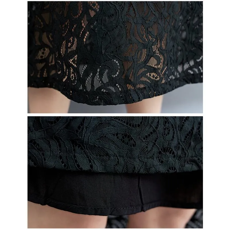 Lace Plus Slimming Round Neck Quality Dress