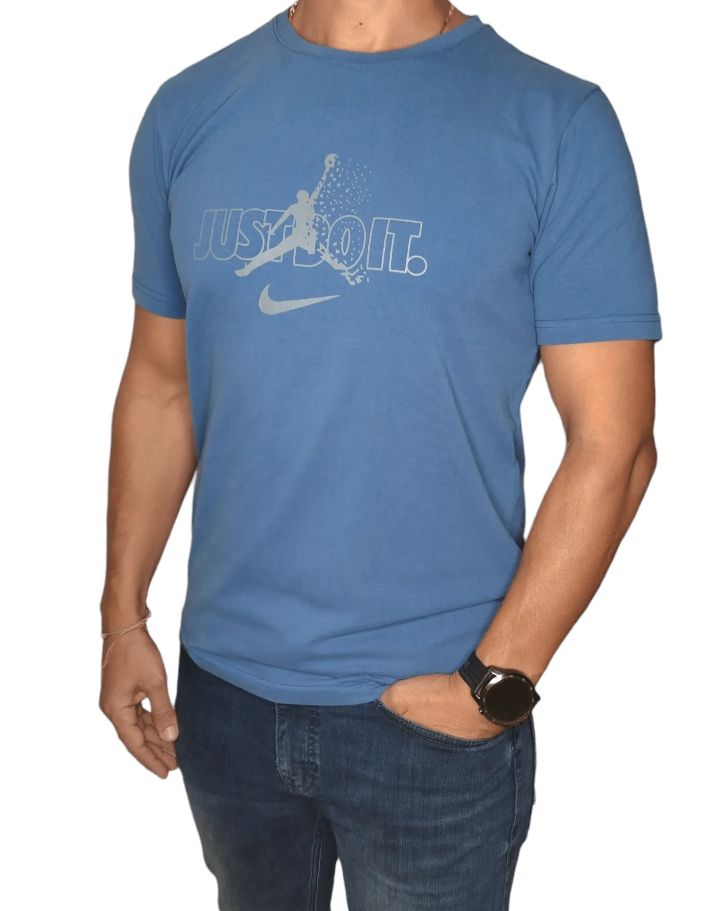 Men Tshirt (local made Nike) - "Just Do It" - Petrol
