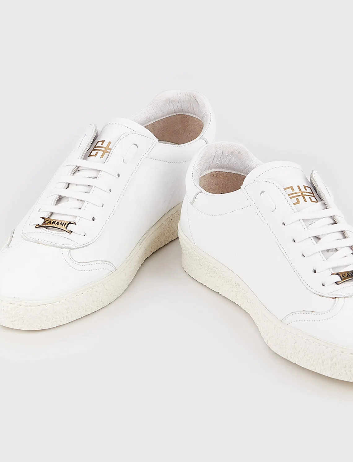 Men White Genuine Leather Lace Up Front Sneakers