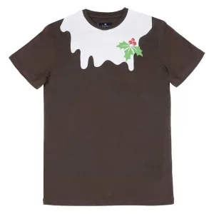 Mens Christmas T-Shirt Xmas Pudding Holly Fun Party Top
