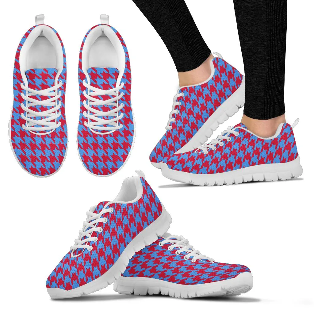 Mesh Sneaker_LT-Blue on Red_H_HT Pattern