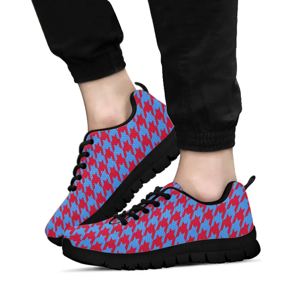 Mesh Sneaker_LT-Blue on Red_H_HT Pattern