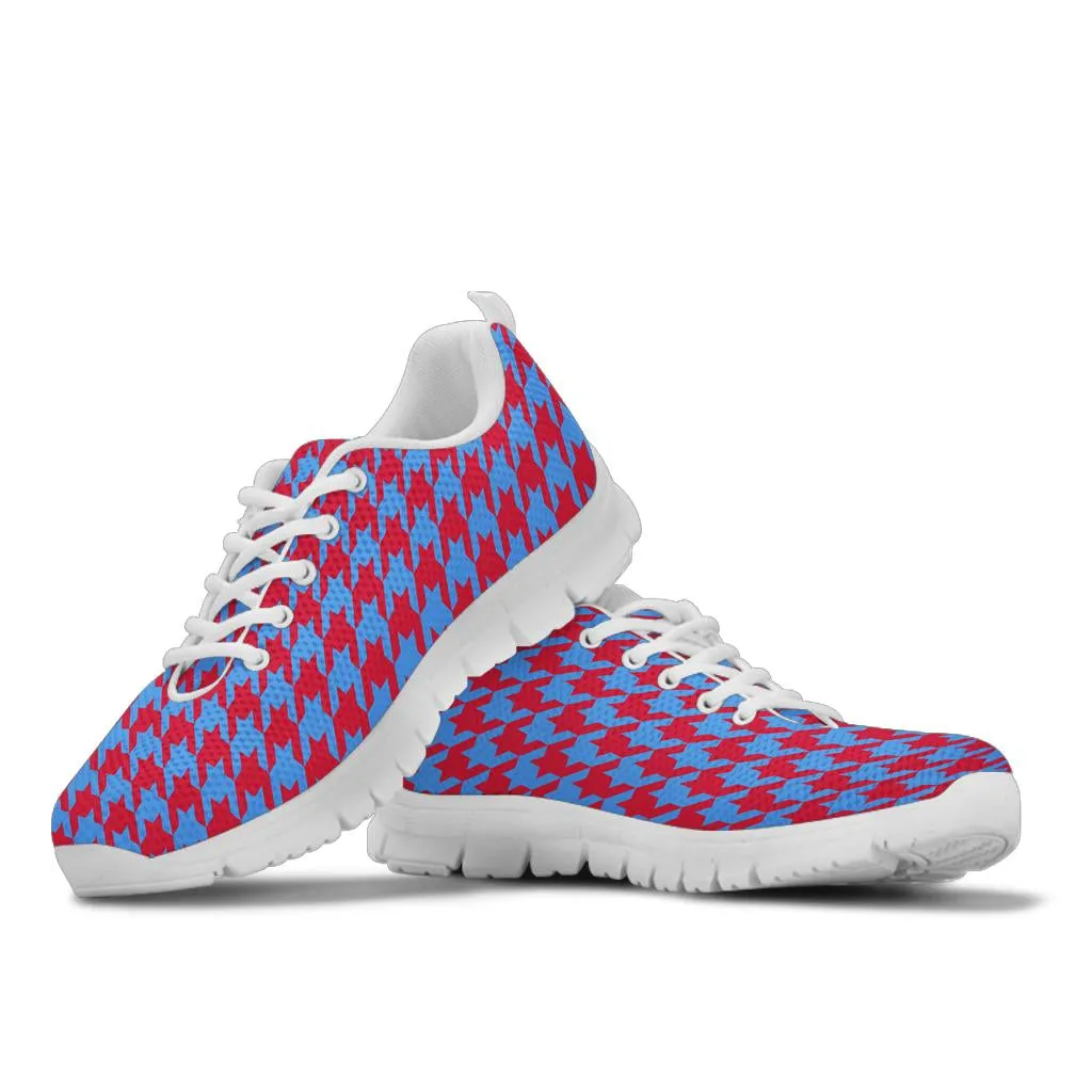 Mesh Sneaker_LT-Blue on Red_H_HT Pattern