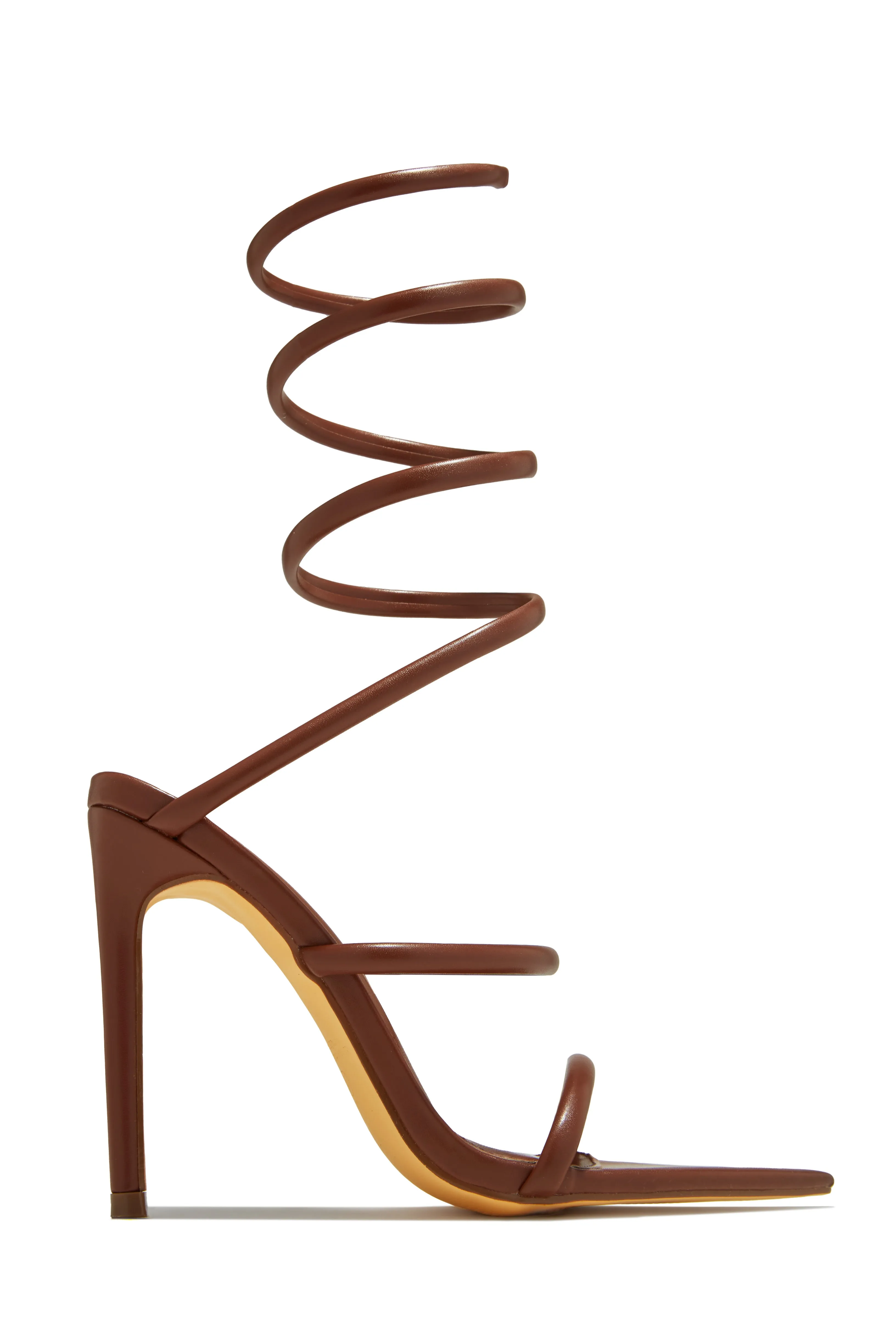 Nathalie Around The Ankle Coil High Heels - Silver