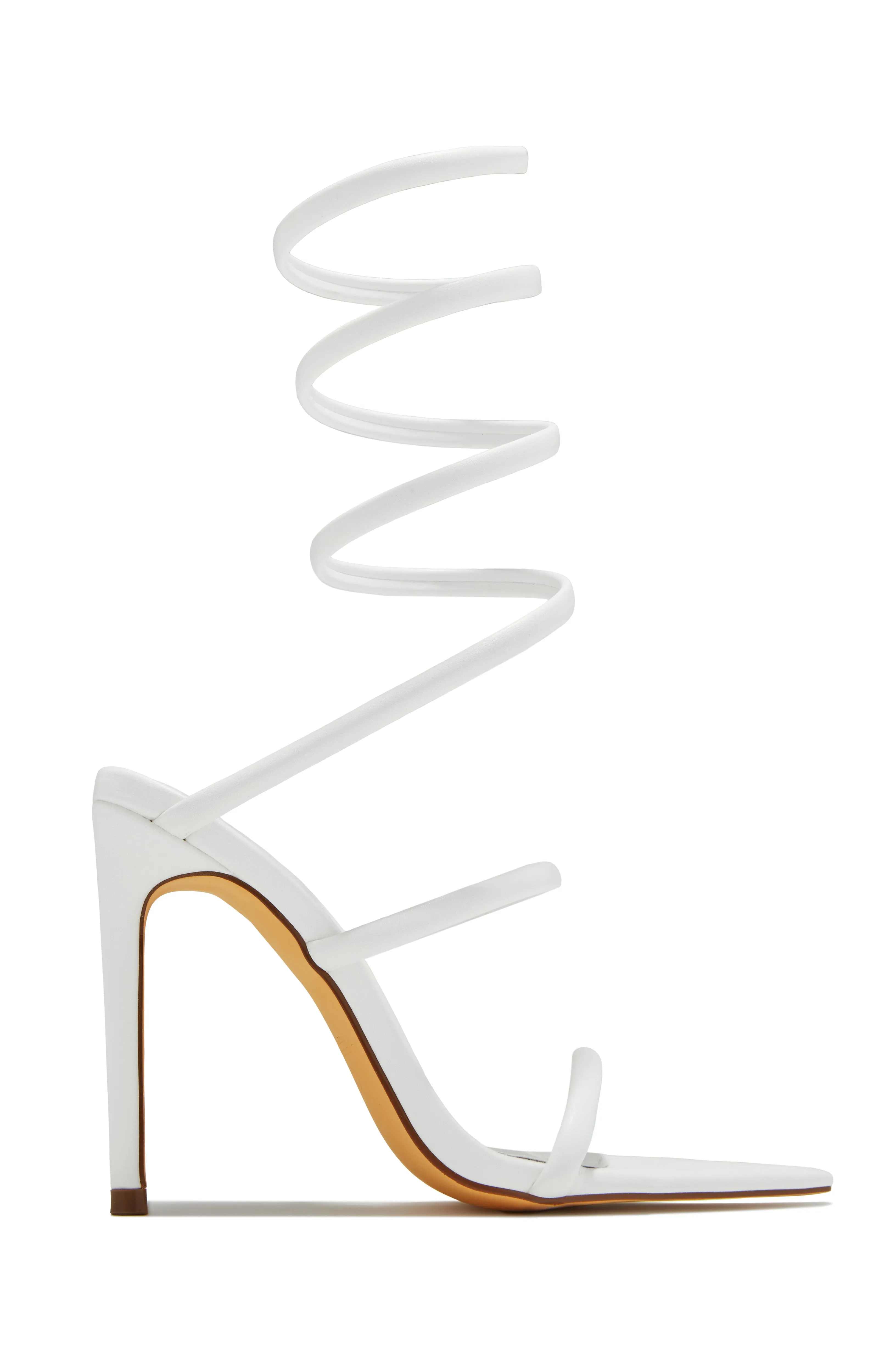 Nathalie Around The Ankle Coil High Heels - Silver