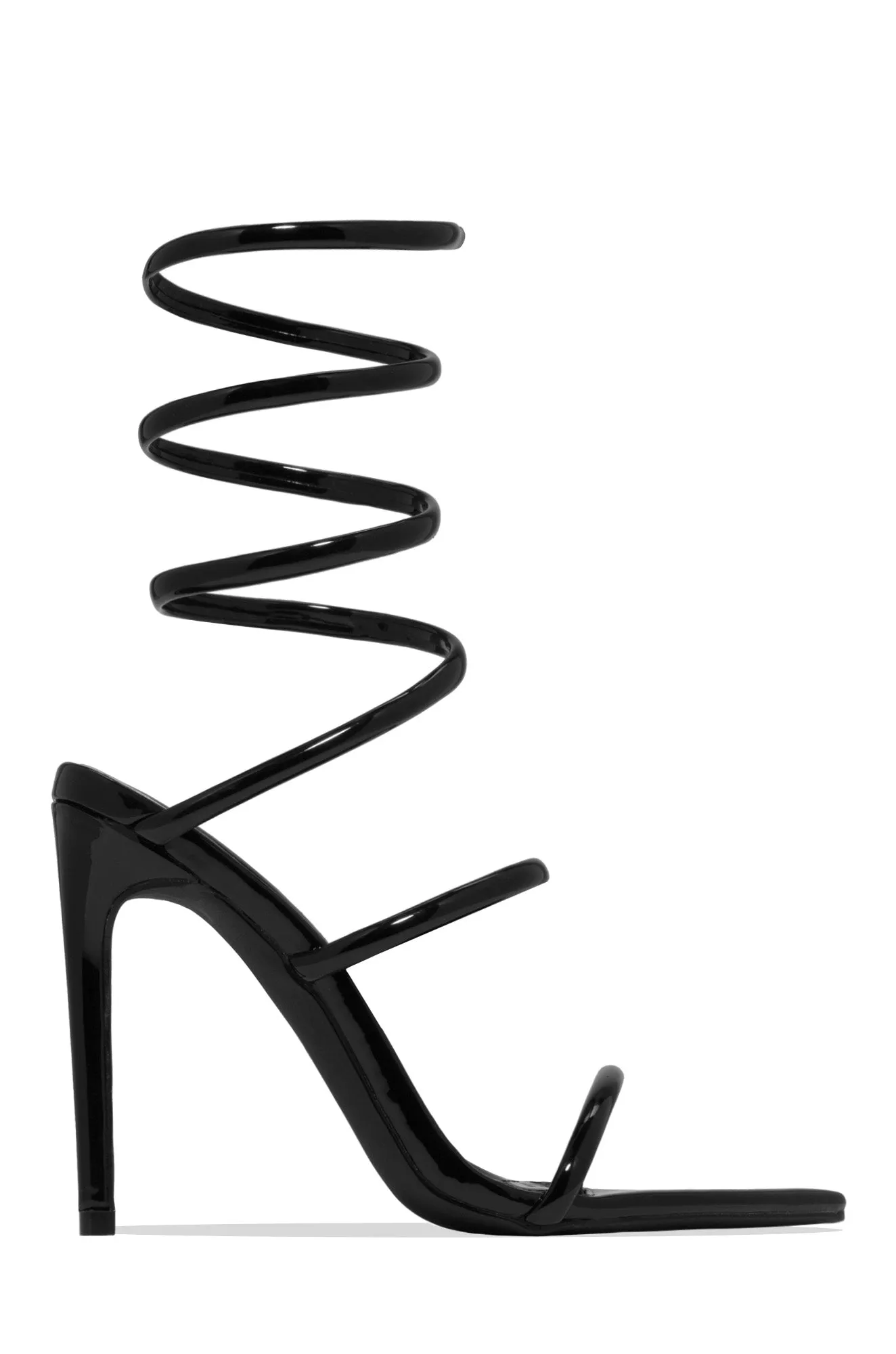Nathalie Around The Ankle Coil High Heels - Silver
