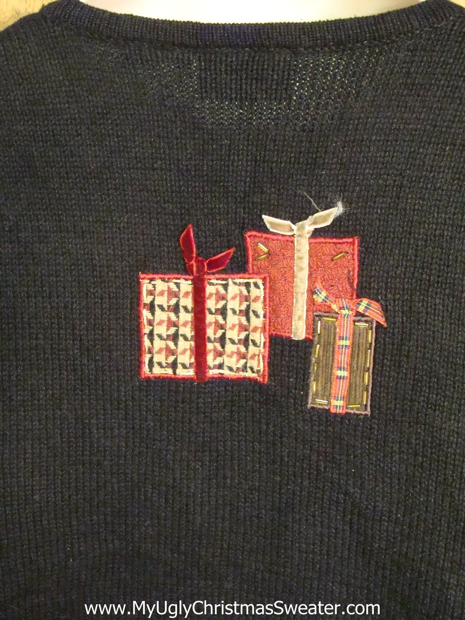 Nighttime Tree and Gifts Light Up Ugly Xmas Sweater Vest
