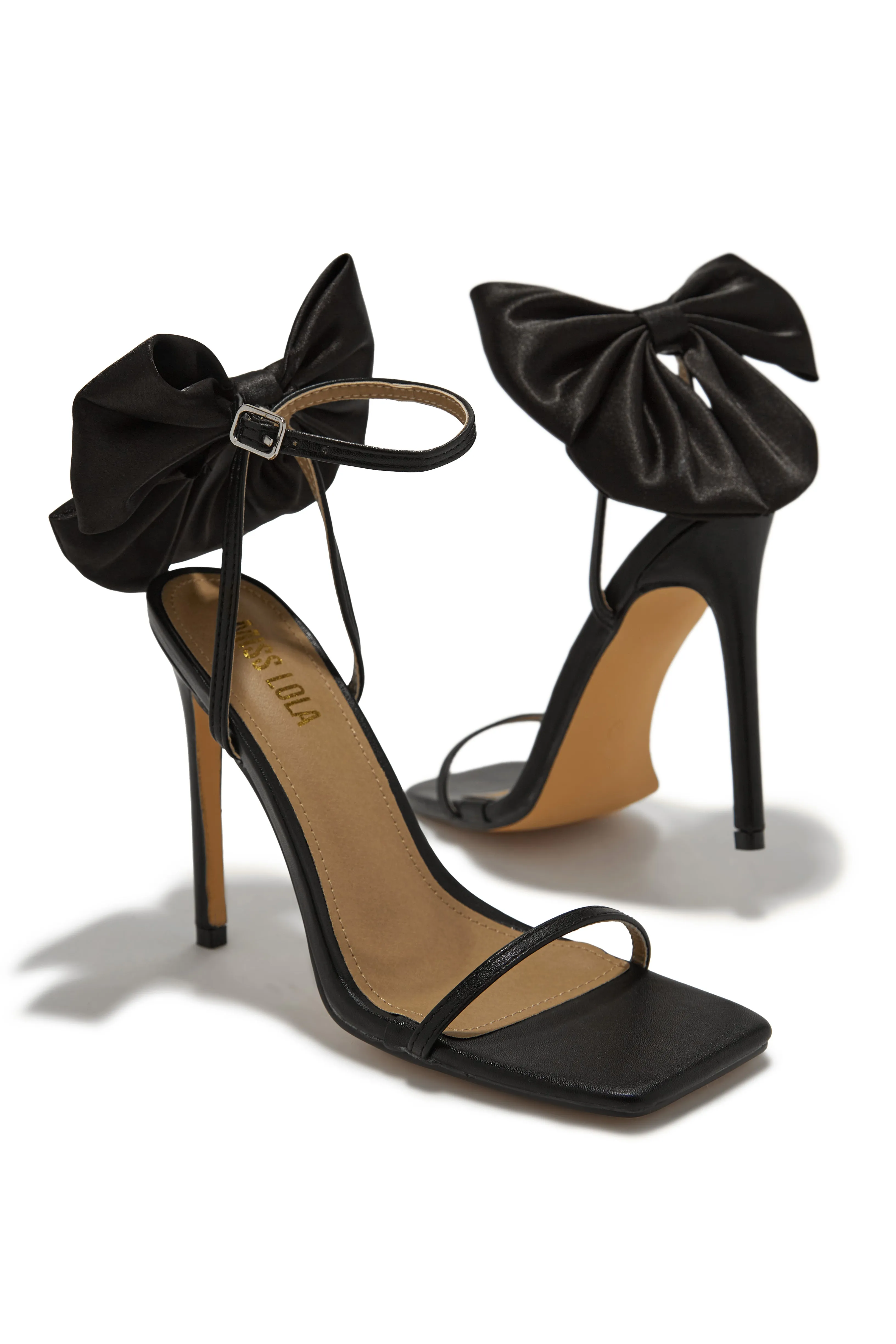 Pauline High Heels with Bow Detailing - Black