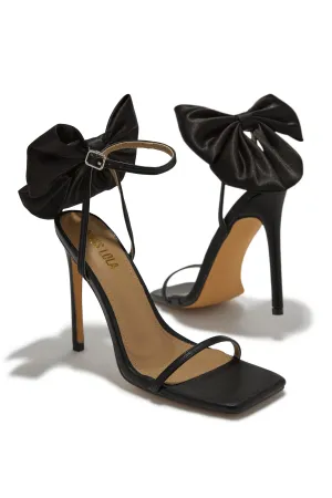 Pauline High Heels with Bow Detailing - Black