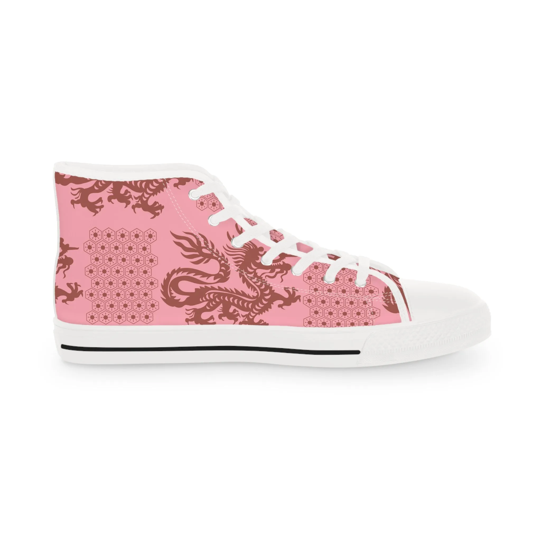 Pink Dragon Men's High Top Sneakers