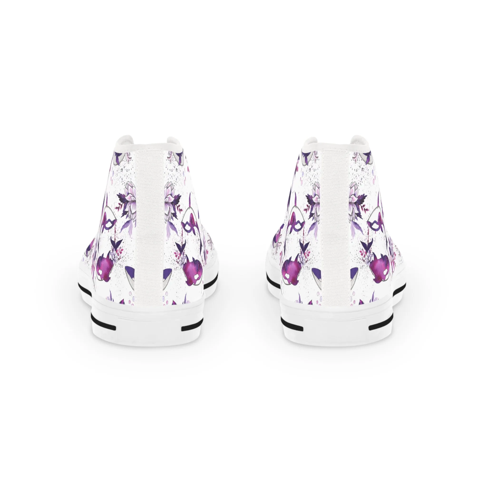 Purple Killer Whales Men's High Top Sneakers