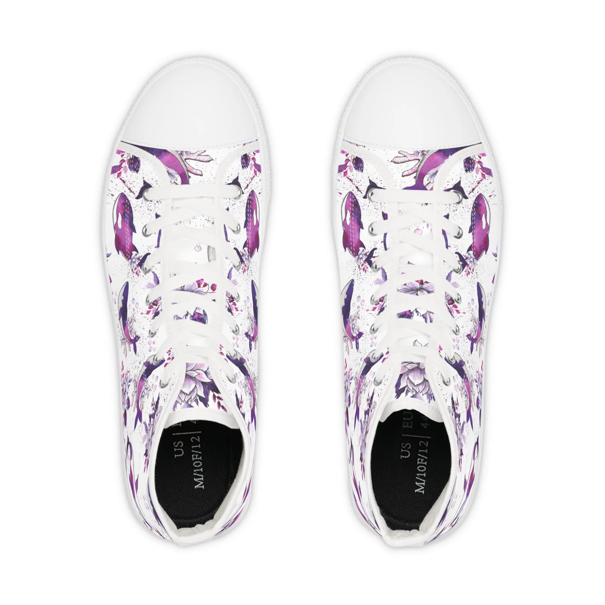 Purple Killer Whales Men's High Top Sneakers