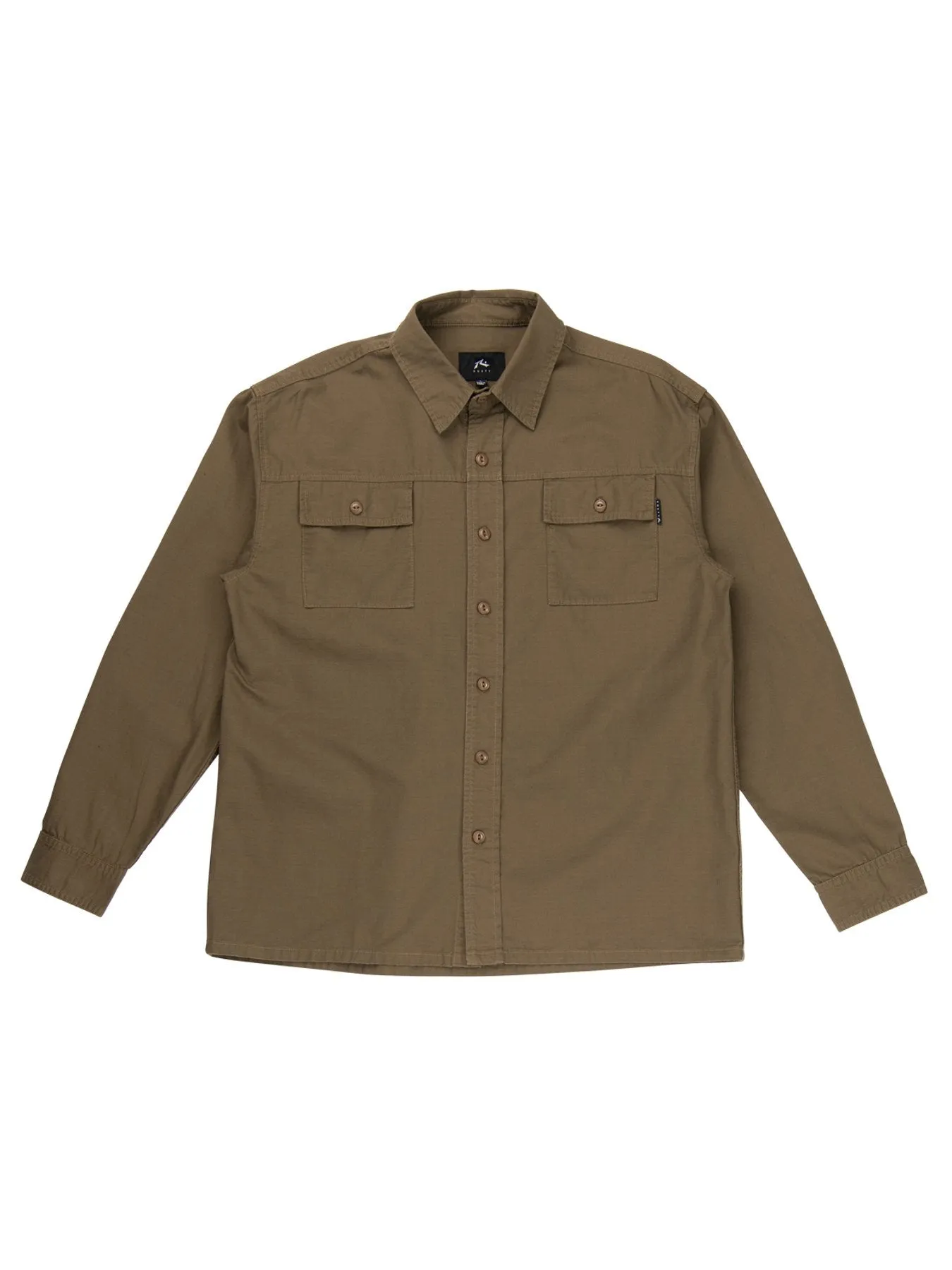 Ripped Off Long Sleeve Overshirt - Rifle Green