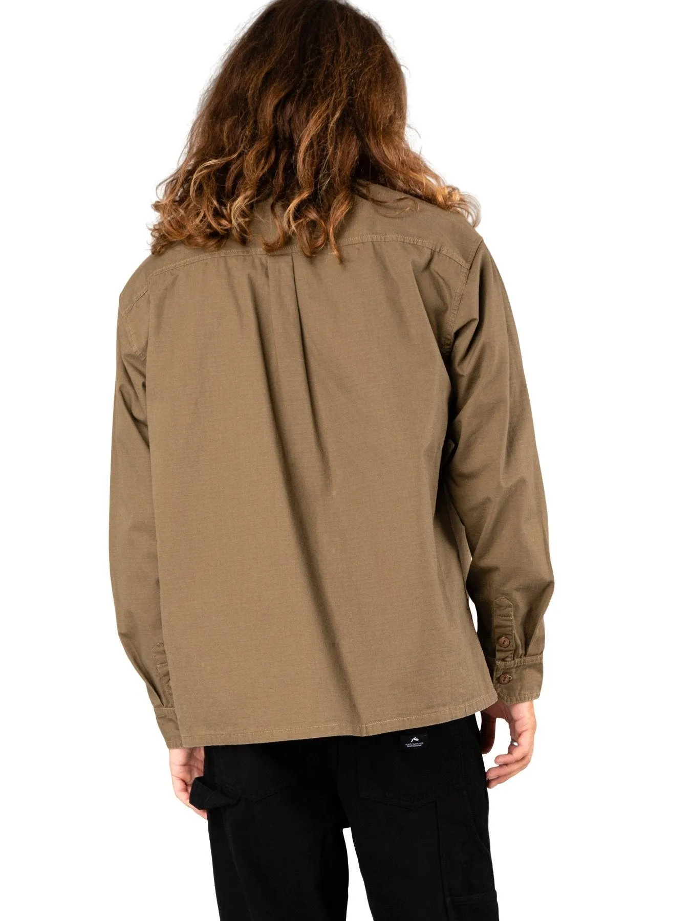 Ripped Off Long Sleeve Overshirt - Rifle Green