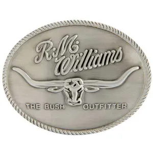 RM WILLIAMS Belt Buckle - Longhorn Trophy - Silver