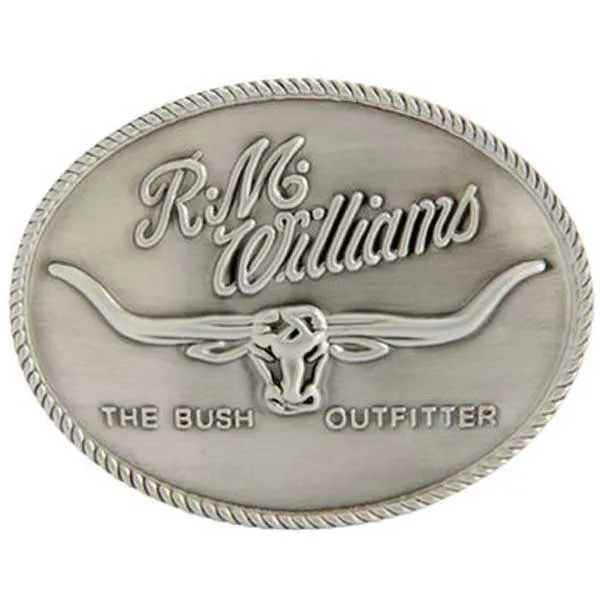 RM WILLIAMS Belt Buckle - Longhorn Trophy - Silver
