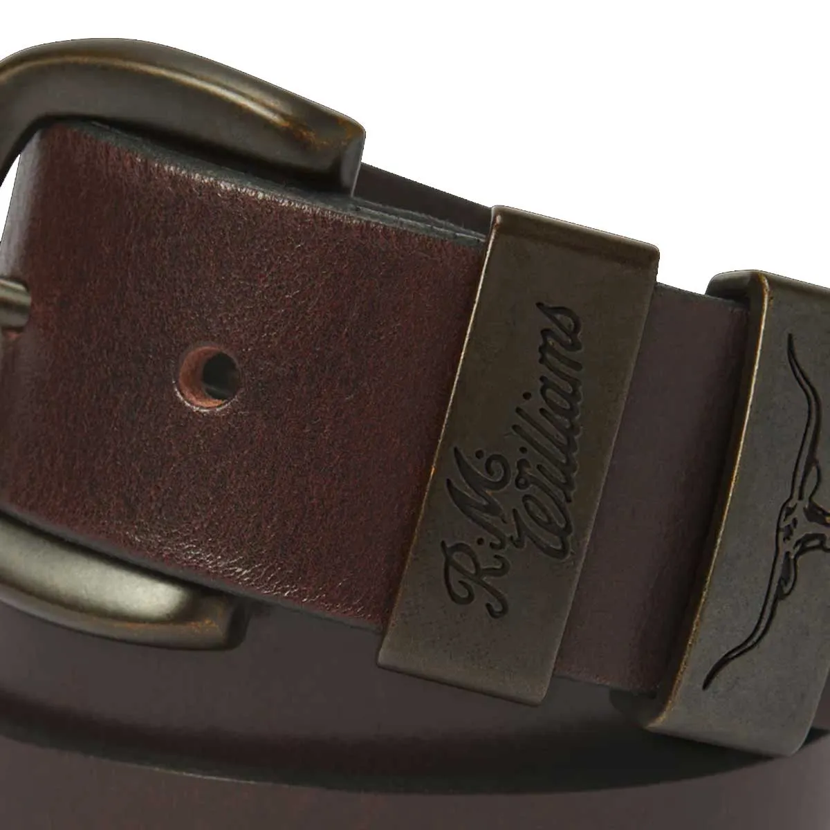 RM WILLIAMS Drover Double Butt Leather Belt 1.5" - Mens - Chestnut