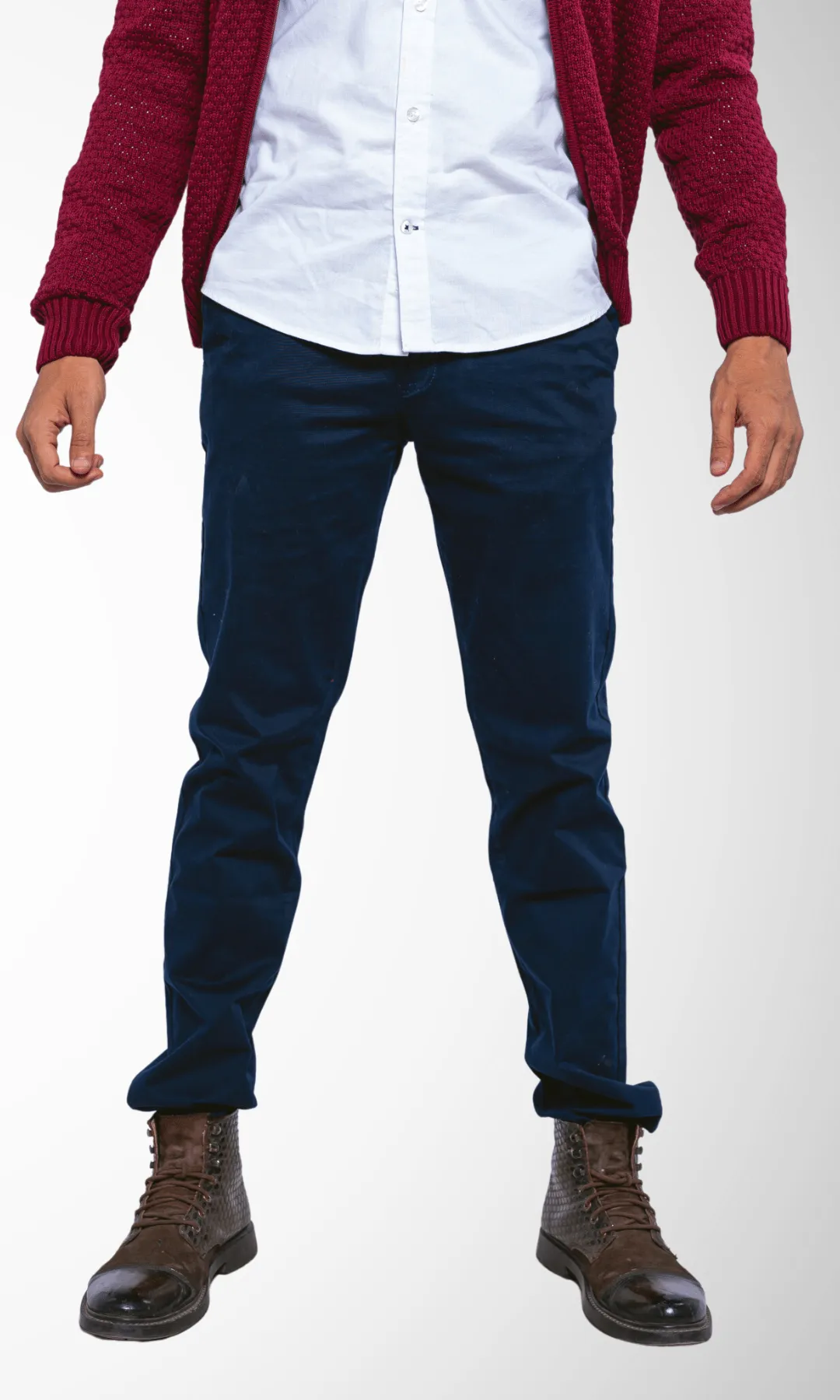 Slim-Fit Trousers Gabardine ( Dark Blue)