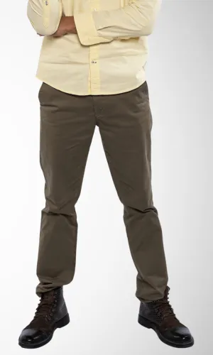 Slim-Fit Trousers Gabardine (Oil Green)