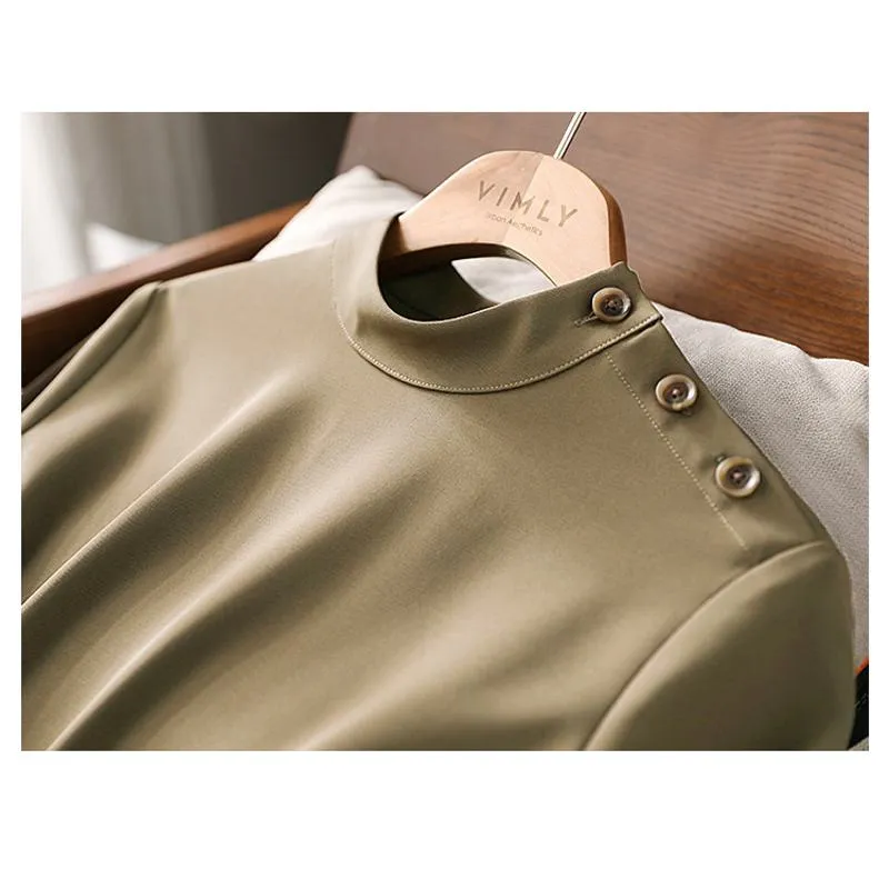 Slimming Versatile Retro Anti-Aging Half-High Collar Dress