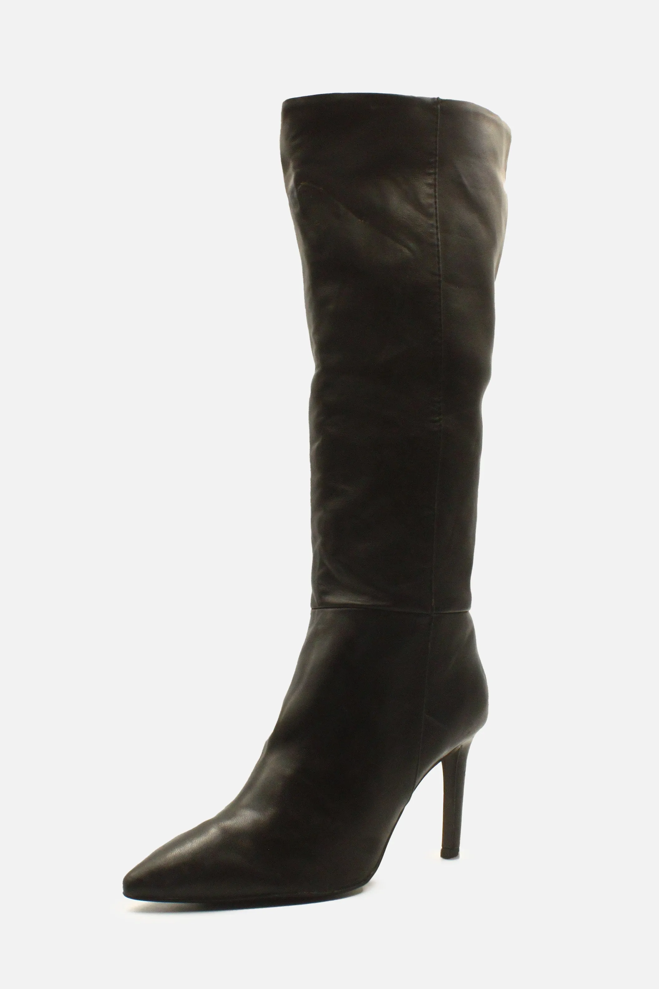 Stradivarius Zipper Stiletto Heels Knee High Boots | 100% Authentic leather