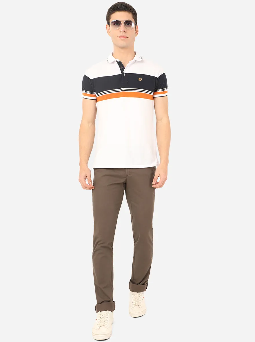 Taupe Brown Solid Uno Fit Casual Trouser | JadeBlue